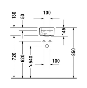 Раковина Duravit Vero, 45х25, крепление в торце, 0702250000