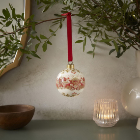 Елочный шар Spode Morris & Co Christmas "Клубничный вор, Indian Red" 7,5 см