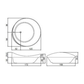 Ванна Antonio Lupi Dune 172х168, из материала Cristalplant, встраиваемая,  матовая, белая