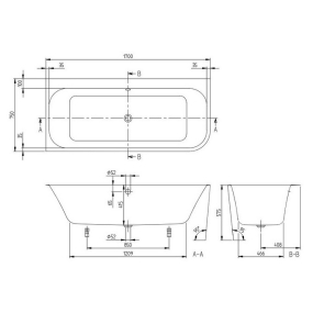 Ванна акриловая Villeroy & Boch Architectura 170х75, левый угол, белая