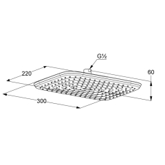 Лейка для душа Kludi Freshline 6445005-00, потолочная, 30х22 см, хром