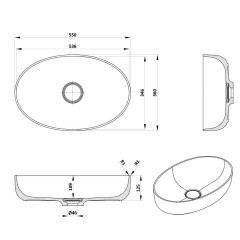 Раковина Kolpa-San Soft 550 ON, 55x36, из Kerrock, с клапаном, белая