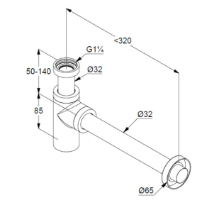 Сифон для раковины Kludi Universale 10020N0-00, золото