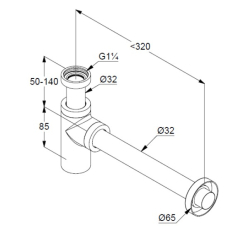 Сифон для раковины Kludi Universale 10020N0-00, золото