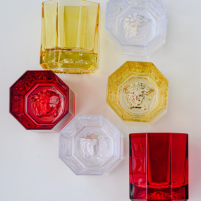 Набор бокалов для виски Versace Medusa Lumiere Rhapsody, 2 шт, цвет желтый