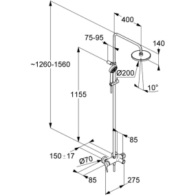 Душевая система Kludi Logo 6808305-00, лейка 20см, хром