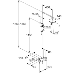 Душевая система Kludi Logo 6808305-00, лейка 20см, хром
