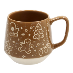 Чашка для завтрака Snowy Xmas 510 мл, коричневая