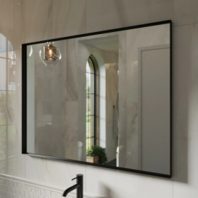 Зеркало Mebelvann Bello 120х90, с подсветкой, черная рама