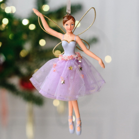 Игрушка на елку "Фея" 14 см, фиолетовая
