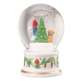 Снежный шар "Девочка и щенок" 12 см