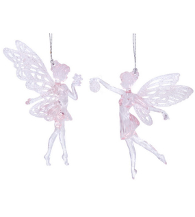 Елочная игрушка "Фея радужно-розовая" 17 см, в ассортименте