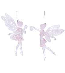 Елочная игрушка "Фея радужно-розовая" 17 см, в ассортименте