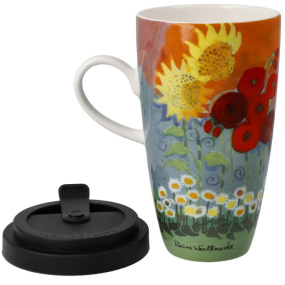 Кружка с крышкой "Лето в саду" 500 мл