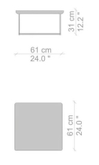Стол журнальный Cassina Torei 61х61, Nut