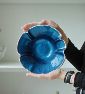 Чаша Dogale Peonia 25,5 см, синяя