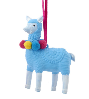 Игрушка на елку "Альпака голубая" 9,9 см