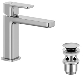 Смеситель для раковины Kludi Renon 422880575, с клапаном Click-Clack, хром