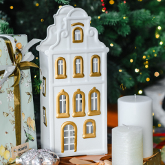 Фигурка декоративная "Дом-подсвечник" 30 см