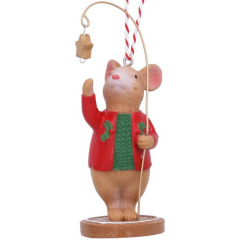 Елочная игрушка "Мышонок Alfie со звездой" 10 см