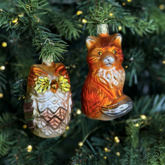 Новогодняя игрушка "Пушистая лиса" 9,5 см