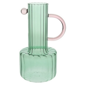 Ваза Glass Design Art 24 см, цвет зеленый/розовый