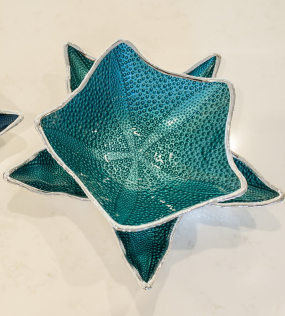 Чаша декоративная "Звезда" 17х6 см, цвет бирюзовый
