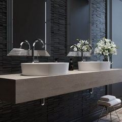 Раковина Holbi Ariel SR 56x40, из Soft Rock, белая матовая, с клапаном