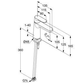 Смеситель для раковины Kludi Louva 242820575, хром