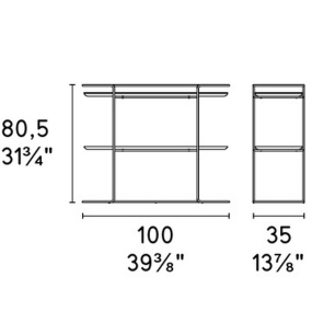 Консоль Calligaris Atollo 100х35 CS5130, Matt Black
