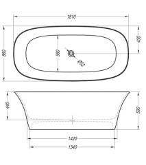 Ванна Kolpa-San Blanche-FS 180X85, из каменной массы Kerrock, белая