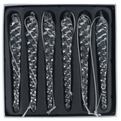 Набор елочных игрушек "Сосульки закрученные" 12 см, 6 шт