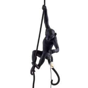 Лампа подвесная Seletti Monkey Lamp Outdoor 76 см, черная, с веревкой