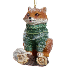 Елочная игрушка "Зимняя лиса" 7,5 см