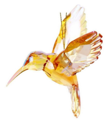 Игрушка на елку "Колибри" 10 см, оранжевая