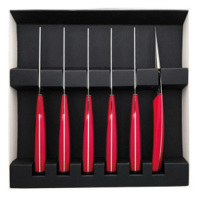 Набор ножей для стейка Quartz Miroir, 6 шт, красный