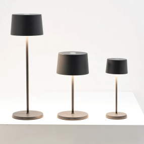 Лампа настольная Zafferano Olivia Micro 20 см, темно-серая