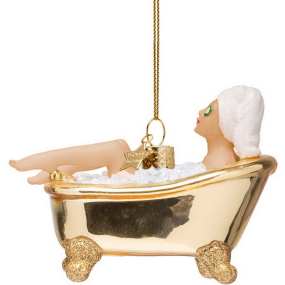 Елочная игрушка "Девушка в ванной" 6 см