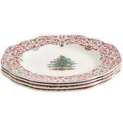 Набор тарелок столовых Spode Christmas Tree Yuletide "Елка" 27 см, 4 шт, волнистый край