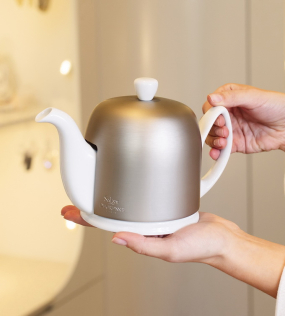 Заварник Salam Blanche 700 мл, белый/цинк