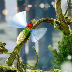 Игрушка на елку "Блуждающий огонек (светлячок)" 7 см