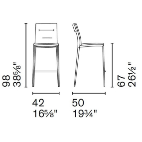 Стул полубарный Calligaris Carmen CS2217, Mud Brown