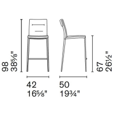 Стул полубарный Calligaris Carmen CS2217, Mud Brown