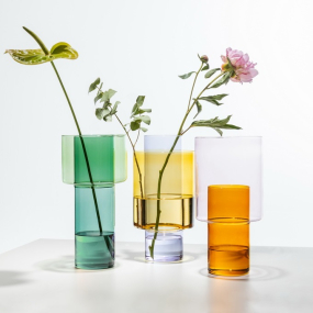 Ваза Boreale С 32 см, цвет лиловый/желтый