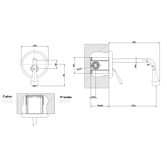 Внешняя часть Gessi Goccia 33684.299 смесителя для раковины, черный матовый