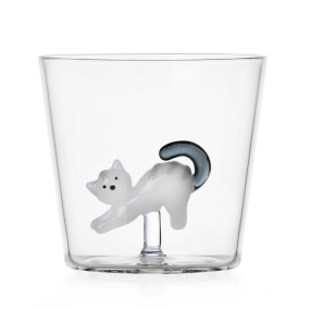 Стакан Tabby Cat 300 мл, белый кот с серым хвостом