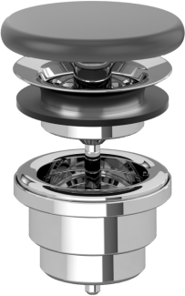 Донный клапан Villeroy & Boch 683500I4, незапираемый, керамическая накладка, графит