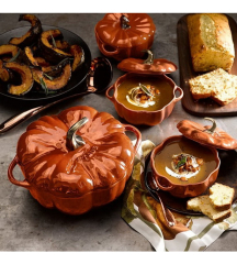 Кокот керамический "Тыква" 12,2 см, цвет корица