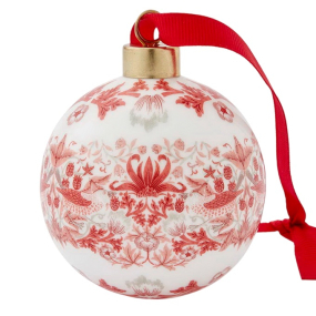 Елочный шар Spode Morris & Co Christmas "Клубничный вор, Madder" 7,5 см