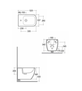 Биде подвесное RAK Ceramics Metropolitan 53x34, MP07AWHA